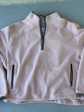 Old Navy Reissue Pink Fleece 1/4 Zip Mock Neck Pullover Jacket Large
